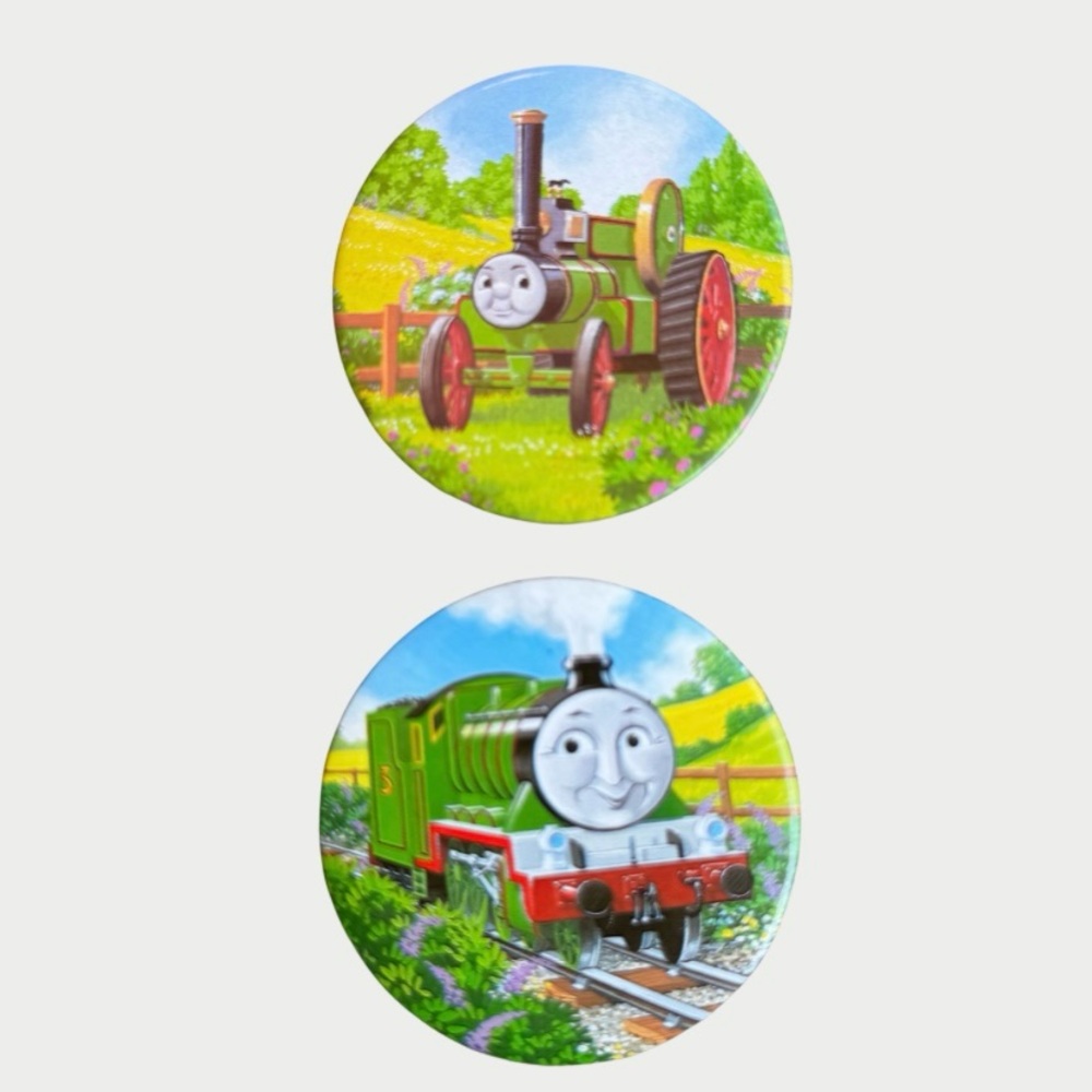 1984 Vintage Pin Badge Button Henry & Trevor The Tractor
